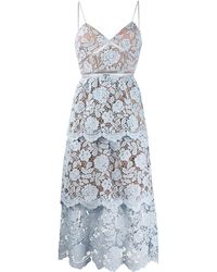 Self-Portrait Gelaagde Jurk - Blauw