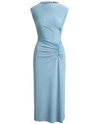 Ralph Lauren - Pleated Cap-Sleeve Midi Dress - Lyst