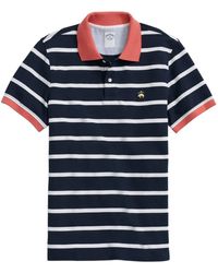 Brooks Brothers - Striped-Pattern Collar Polo Shirt - Lyst