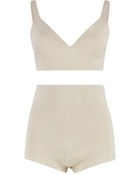 RED Valentino - Ribbed Knit Underwear Set - Lyst
