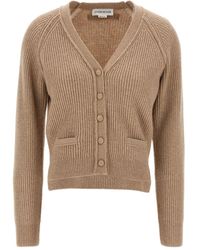 Victoria Beckham - Stepped-Hem Ribbed Cardigan - Lyst