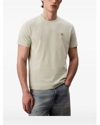 Calvin Klein - Logo-Plaque Cotton Polo Shirt - Lyst