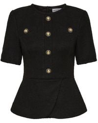 Rebecca Vallance - Elvie Bouclé Peplum Top - Lyst
