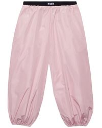 MSGM - Cropped Broek Met Elastische Tailleband - Lyst