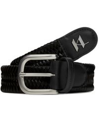 KARL LAGERFELD - K Monogram Woven Leather Belt - Lyst