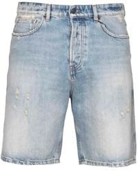 Amaranto - Distressed Denim Shorts - Lyst