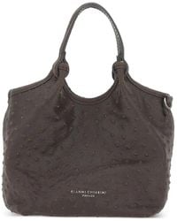 Gianni Chiarini - Dua Ostrich-Effect Leather Tote Bag - Lyst