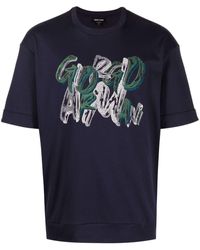 Giorgio Armani - Graphic Logo-print Cotton T-shirt - Lyst