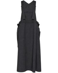 Y's Yohji Yamamoto - Pinafore-Style Draped Maxi Dress - Lyst