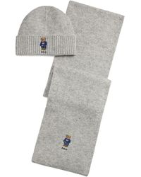 Polo Ralph Lauren - Embroidered Scarf And Beanie Set - Lyst