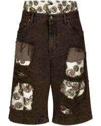 Dolce & Gabbana - Short en jean à finitions effilochées - Lyst