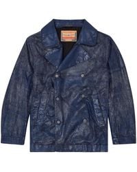 DIESEL - Double-Breasted Denim Jacket - Lyst