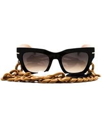 BOSS - Rectangular-Frame Chain-Link Sunglasses - Lyst