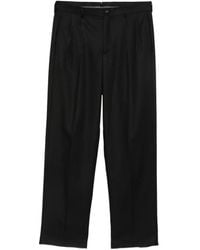 Emporio Armani - Pleated Diagonal-Stripe Trousers - Lyst