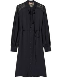 Twinset - Midi Georgette And Lace Dress - Lyst