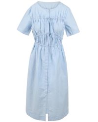 Jovonna London - Ruched Tie-Fastening Midi Dress - Lyst
