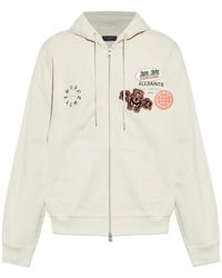 AllSaints - Patcher Hoodie Verfraaid Met Patch En Rits - Lyst