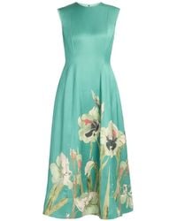 Erdem - Floral-Print Sleeveless Midi Dress - Lyst