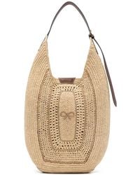 Anya Hindmarch - Bow-Detail Raffia Shoulder Bag - Lyst