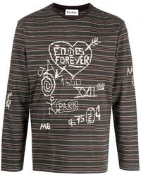 Etudes Studio - Graffiti-embroidered Striped T-shirt - Lyst