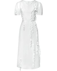 POST MERIDIEM - Ruffle-Detail Midi Dress - Lyst