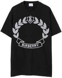 Burberry - T-shirt en coton à écusson feuille de chêne - Lyst