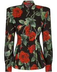 Dolce & Gabbana - Camisa con estampado de rosas - Lyst