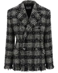 GIUSEPPE DI MORABITO - Rhinestone-Embellished Tweed Blazer - Lyst