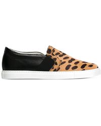Lanvin - Pony Hair and Leather Slip-On Sneakers - Lyst