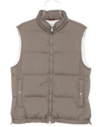 Brunello Cucinelli - Lightweight Techno-Fabric Down Vest With Packable Hood - Lyst