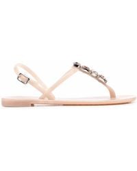 Casadei - Crystal-Embellished Jelly Sandals - Lyst