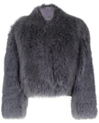Ferragamo - Shearling Cropped Jacket - Lyst