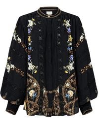 CAMILLA - Long-Sleeve Ottoman Elegance Blouse - Lyst