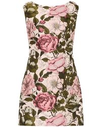 MILLY - Floral Jacquard Mini Dress - Lyst