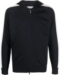 Corneliani - Striped-Sleeve Zip-Up Hoodie - Lyst