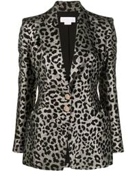 Genny - Blazer Mit Leoparden-Jacquardmuster - Lyst