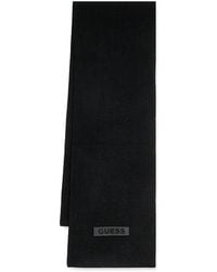 Guess - Logo-Patch Knitted Scarf - Lyst
