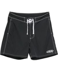 Stussy - Contrast-Stitch Logo-Patch Shorts - Lyst