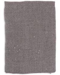 Brunello Cucinelli - Sciarpa Con Frange E Paillettes - Lyst