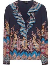 Etro - Paisley-print Ruffled Top - Lyst
