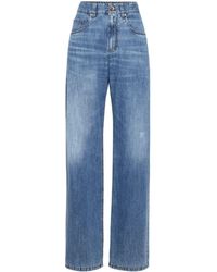 Brunello Cucinelli - High Waist Straight Jeans - Lyst