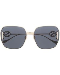 Gucci - Oversized-frame Logo-plaque Sunglasses - Lyst
