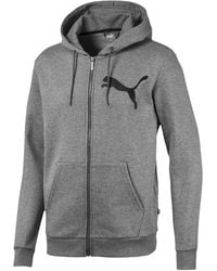PUMA - Big Logo Fleece Zip-Up Hoodie - Lyst