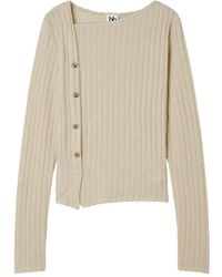 B+ AB - Buttoned Ribbed T-Shirt - Lyst