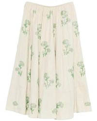 Maje - Floral A-Line Midi Skirt - Lyst
