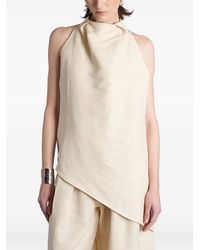 BATAKOVIC Belgrade - Asymmetric Halter-Neck Linen Top - Lyst