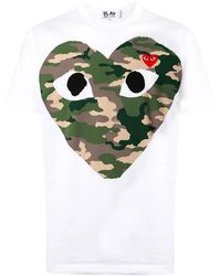 COMME DES GARÇONS PLAY - T242 Camouflage Red Heart T-shirt - Lyst