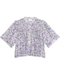 Isabel Marant - Gesmokte Bluse mit Blumen-Print - Lyst