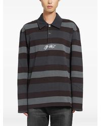 Off-White c/o Virgil Abloh - Striped Long-Sleeve Polo Shirt - Lyst