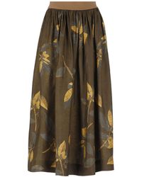 Uma Wang - Gillian Leaf-print Midi Skirt - Lyst